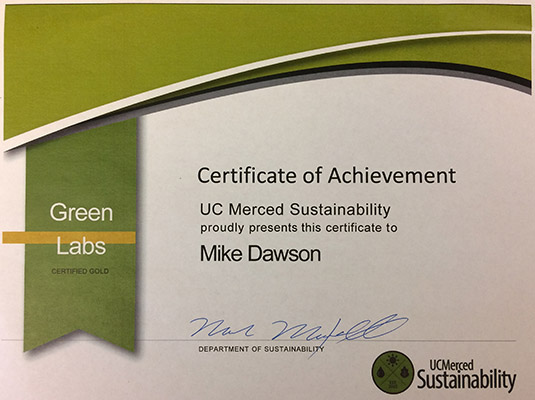 Green Labs Certificate