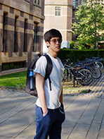 Kei outside college, Cambridge