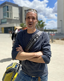 Mike on a bike, Climate March, April 2022